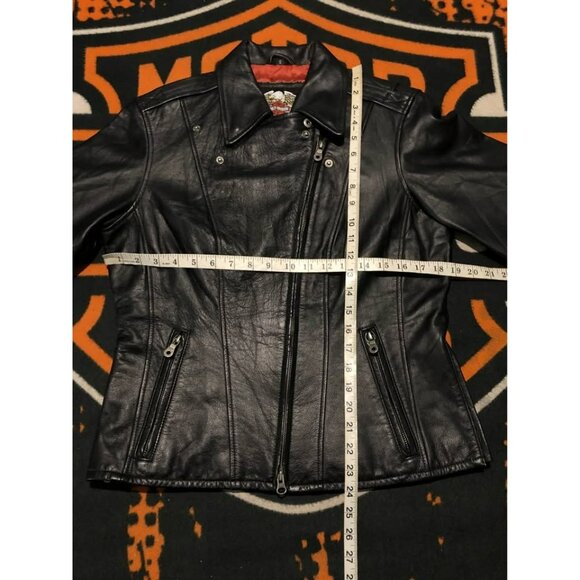 Harley-Davidson Leather Jacket Small Women, Embroidery, Metal Studs - Picture 10 of 10